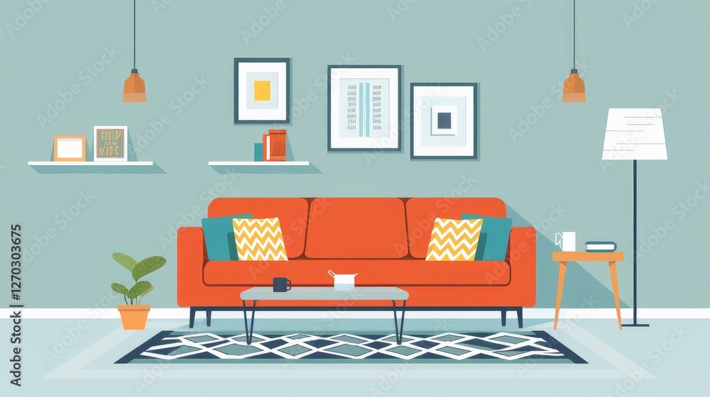 Modern Scandinavian Living Room with Minimalist Design Modern Scandinavian Living Room with Minimalist Design