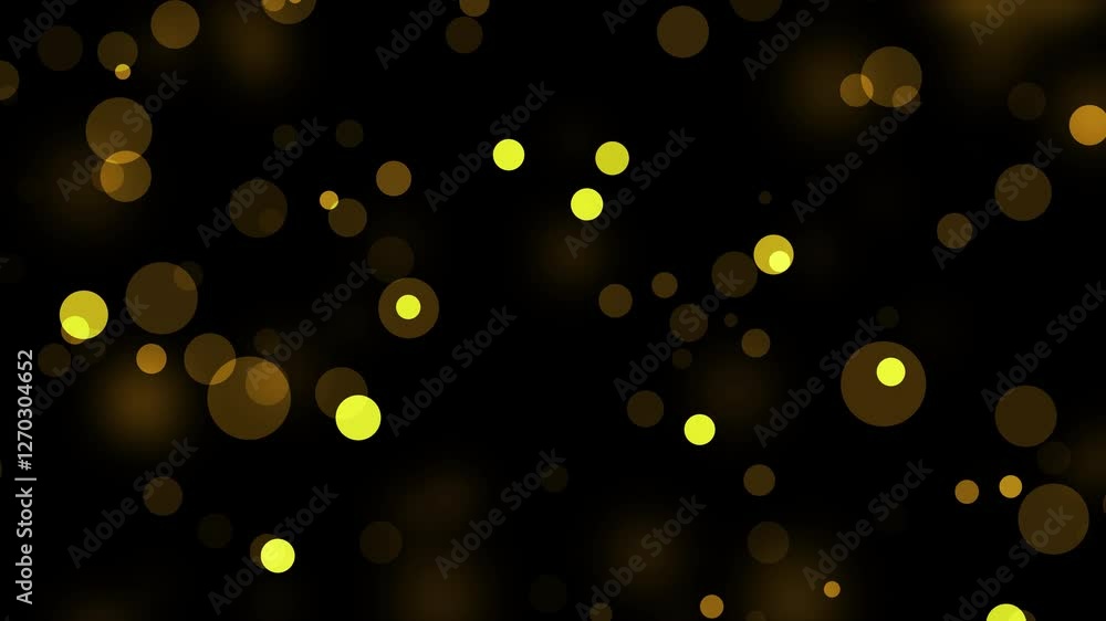 abstract golden and yellow bokeh lights overlays with alpha channel transparent background perfect for festive designs, holiday and celebration backgrounds, luxurious themes, and decorations.