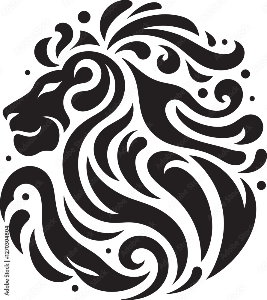 Obraz premium Ornate lion head design.