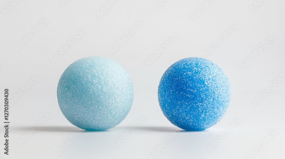 Two Soft Colored Pet Shampoo Balls Isolated on White Background Two Soft Colored Pet Shampoo Balls Isolated on White Background