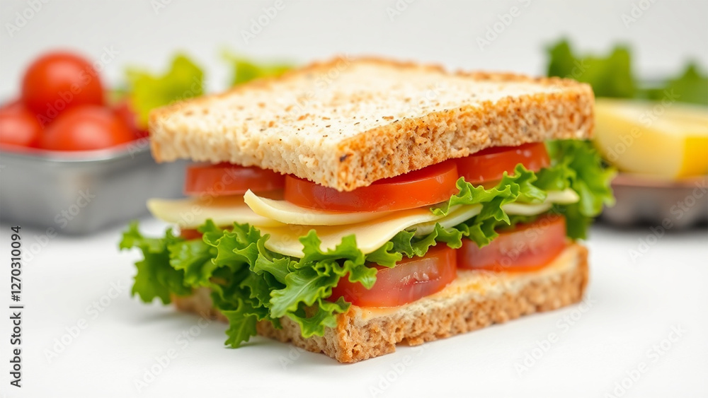 sandwich with ham and vegetables sandwich with ham and vegetables