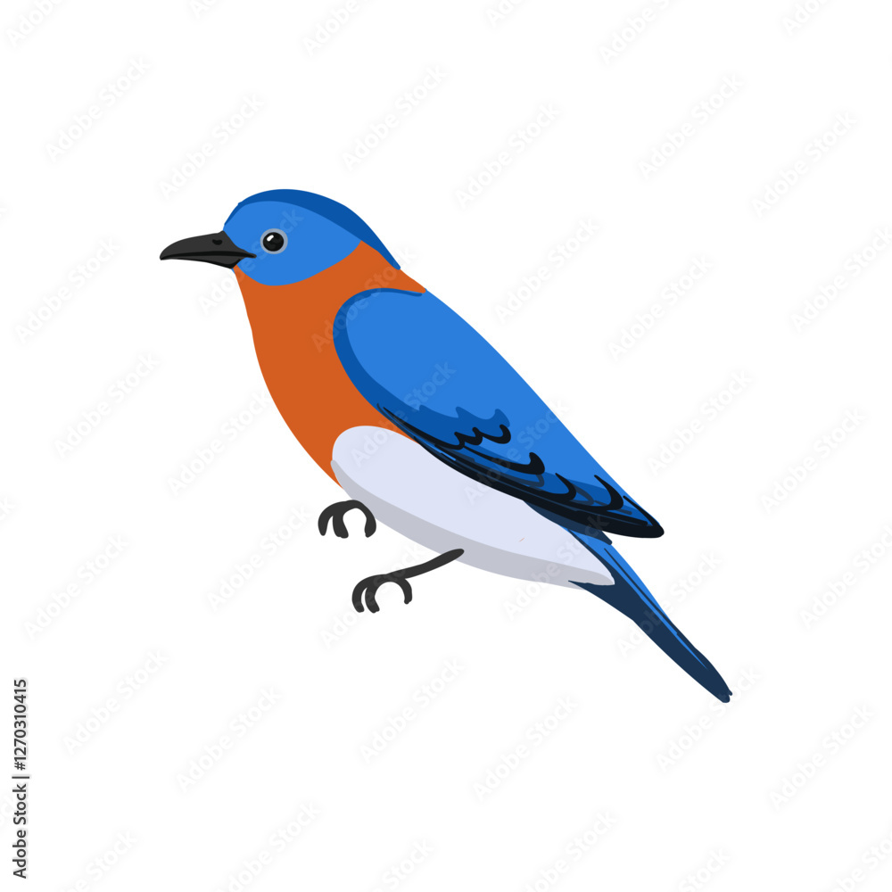 Obraz premium vector drawing bird, eastern bluebird , hand drawn Sialia sialis, isolated nature design element
