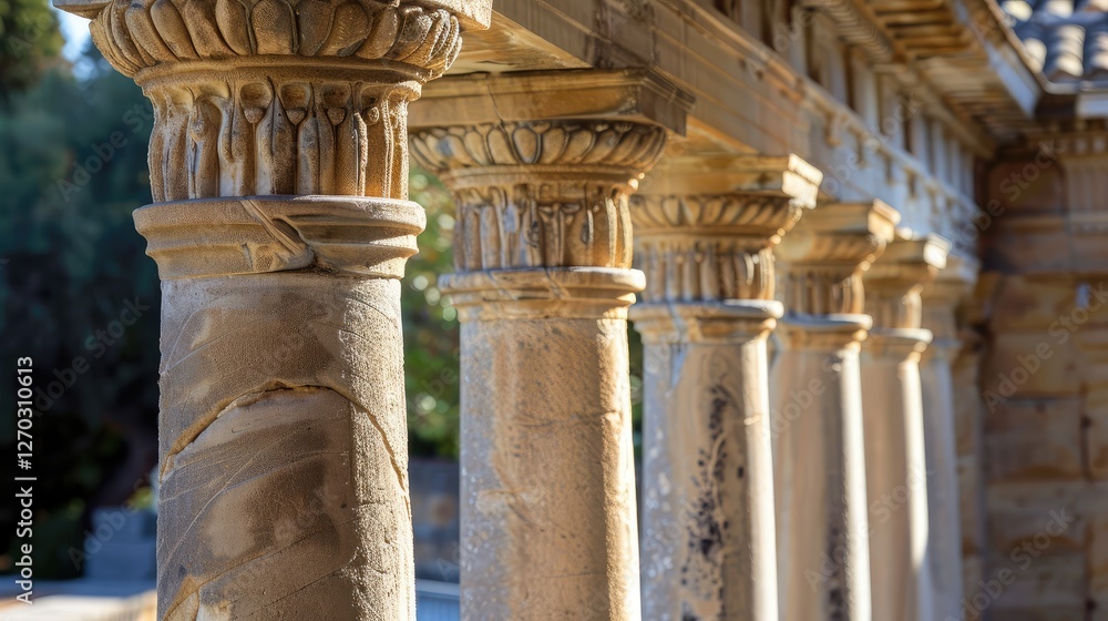 Elegant Stone Colonnade Showcasing Classical Architecture and Detail Elegant Stone Colonnade Showcasing Classical Architecture and Detail