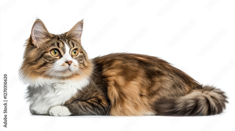 Fototapeta premium Beautiful Ragdoll Cat Isolated on a White Background