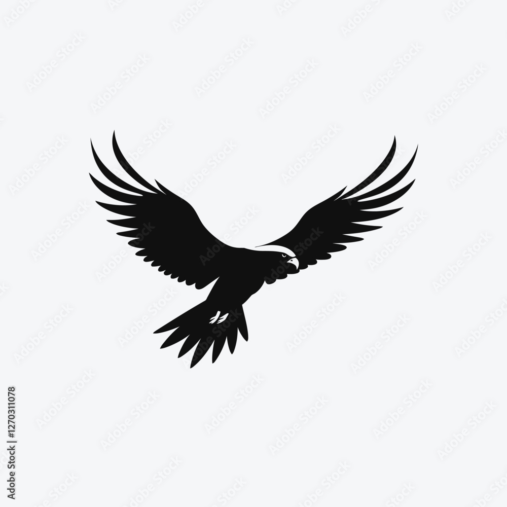 Naklejka premium Eagle flying silhouette isolated backgroundEagle flying silhouette isolated backgroundEagle flying silhouette isolated background