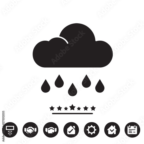 Rain cloud icon. Simple weather symbol.