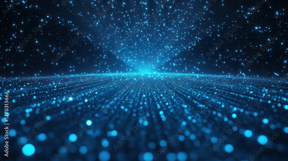 Abstract Blue Glowing Particles Abstract Blue Glowing Particles