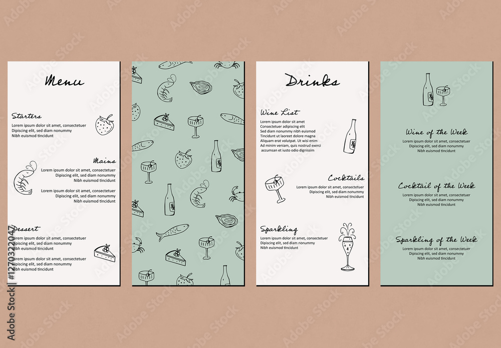 Food and Wine Menu Layout Template Stock Template | Adobe Stock
