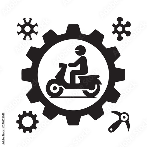 Scooter repair gear icon. (1)
