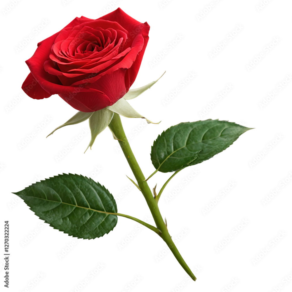 Fototapeta premium red rose isolated on white background