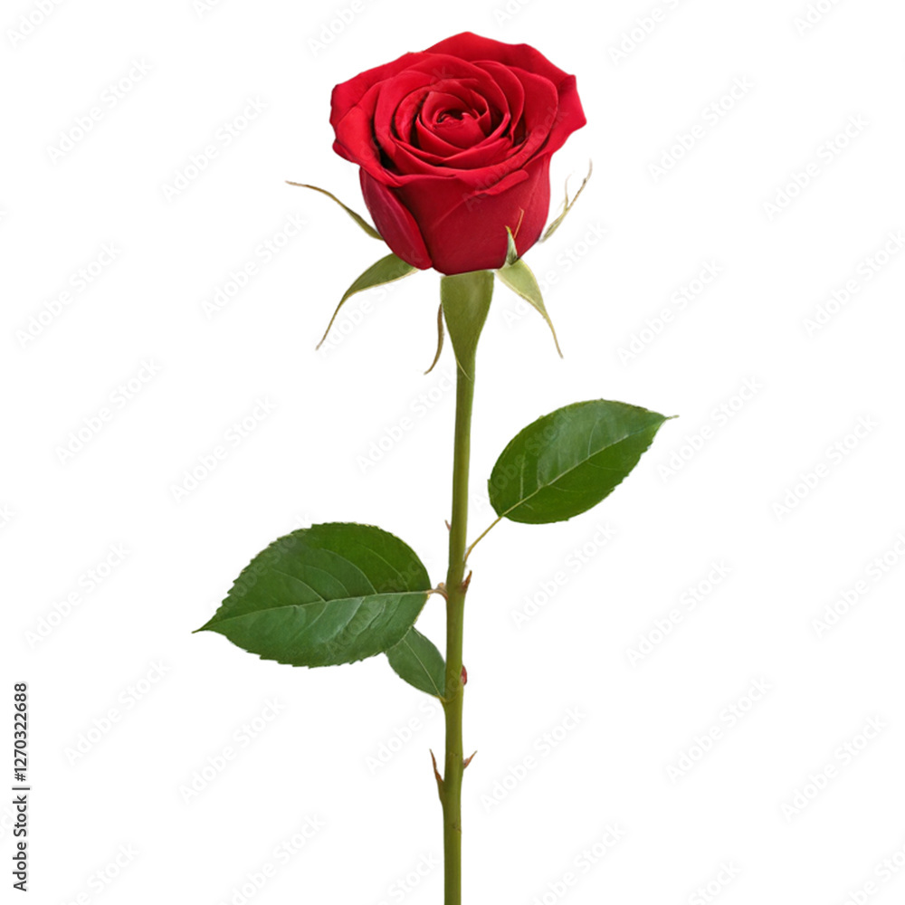 Fototapeta premium red rose isolated on white background