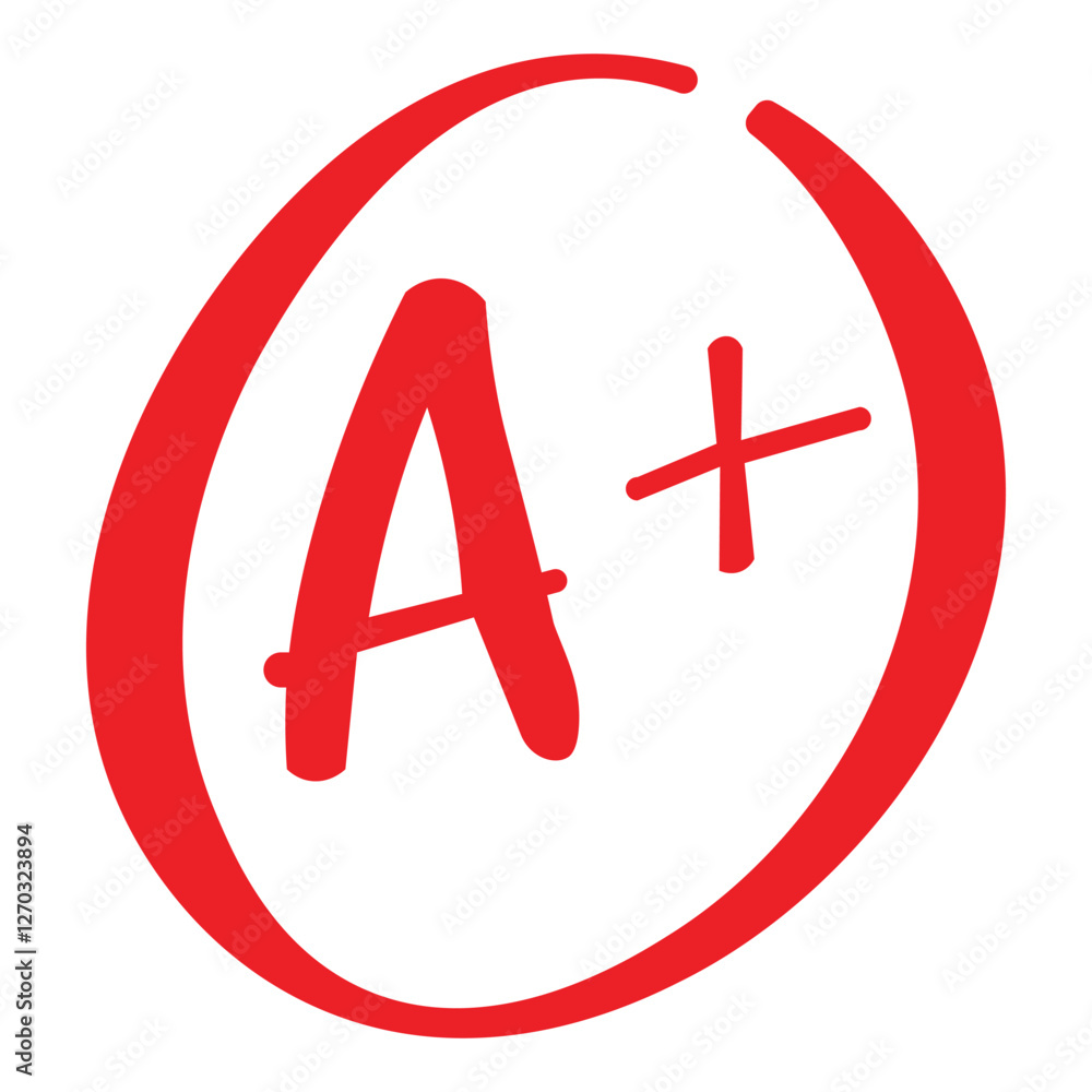 Obraz premium icon A plus red value