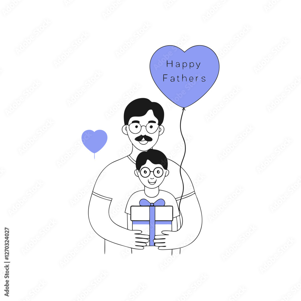 Son Giving Father , Happy Fathers Day, cartoon day, cartoon happy, cartoon colorful Son Giving Father , Happy Fathers Day, cartoon day, cartoon happy, cartoon colorful