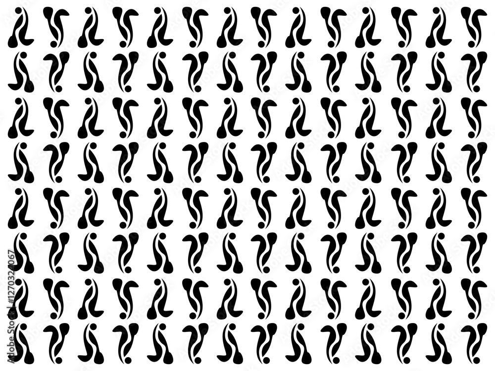 Drawing of an abstract shape pattern that resembles batik on a black and white background Drawing of an abstract shape pattern that resembles batik on a black and white background