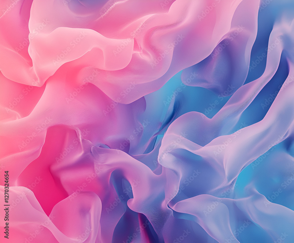 Fototapeta premium Abstract Silk: Swirling pastel colors create a dreamlike effect. This abstract composition captures the soft, fluid movement of fabric.