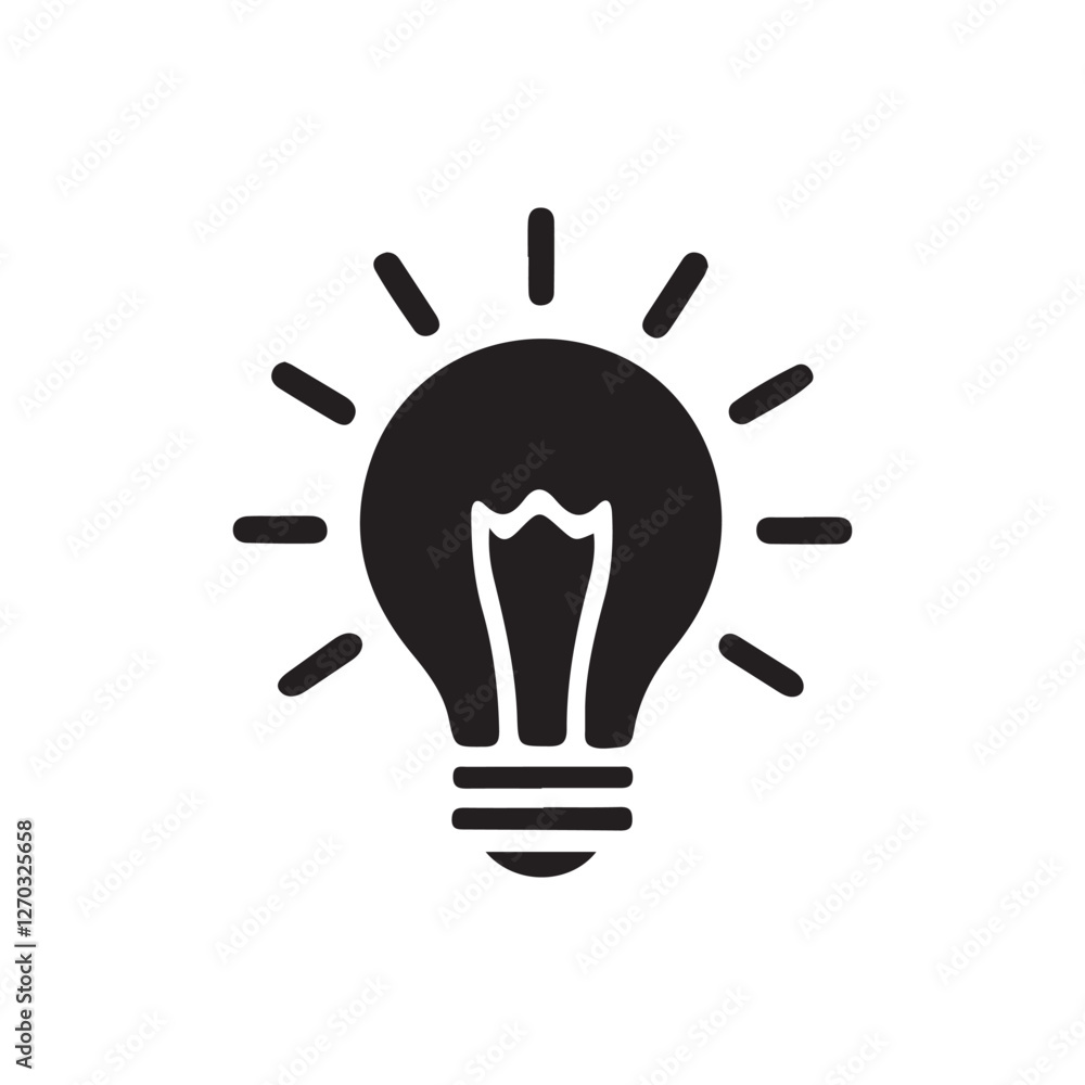 Minimalist Light Bulb Vector Icon for Ideas and Creativity. Flat Lightbulb Symbol for Innovation and Bright Thinking. Modern Electric Bulb Illustration for Inspiration and Energy. Minimalist Light Bulb Vector Icon for Ideas and Creativity. Flat Lightbulb Symbol for Innovation and Bright Thinking. Modern Electric Bulb Illustration for Inspiration and Energy.