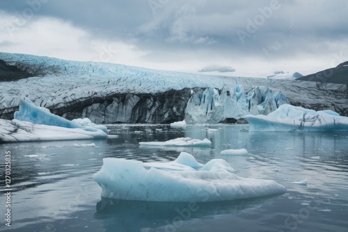 Soft Blues, Grays, and Reflections evoke Serenity and Global Warming Concerns