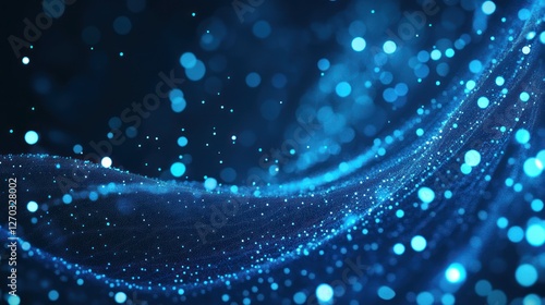 Abstract Blue Digital Wave