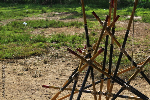 old rusty iron fence