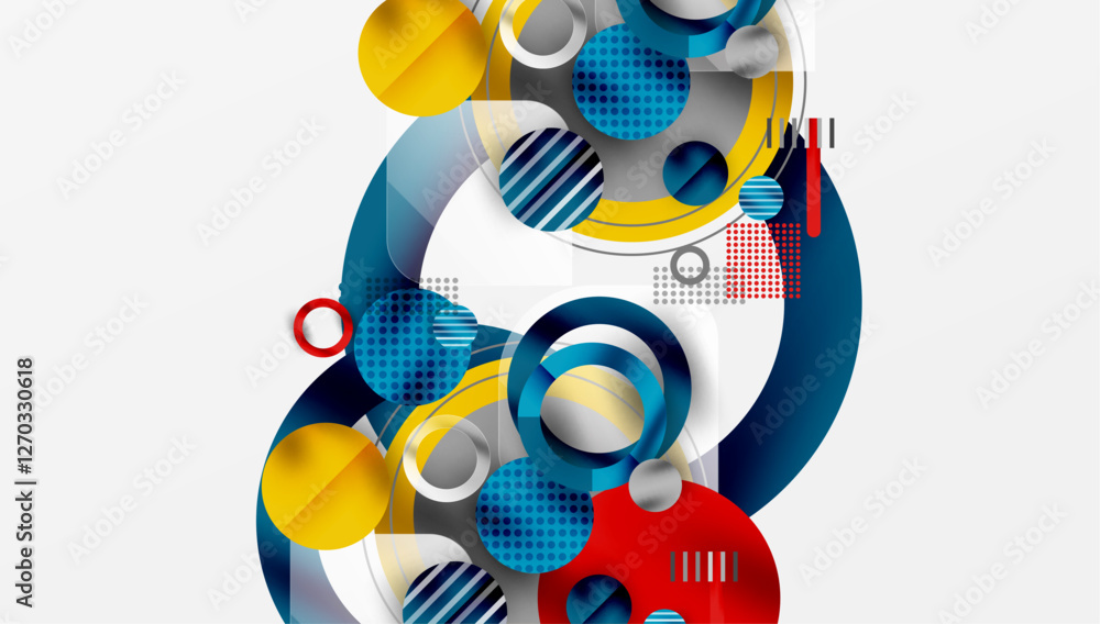 Fototapeta premium Abstract Geometric Background with Overlapping Transparent Shapes