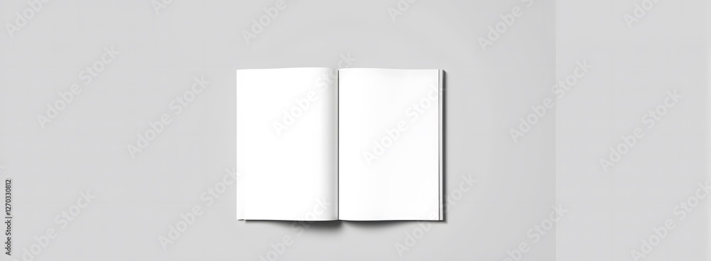 Open blank book on gray background Open blank book on gray background
