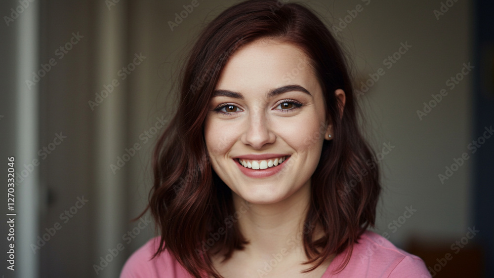 young woman showing smile young woman showing smile