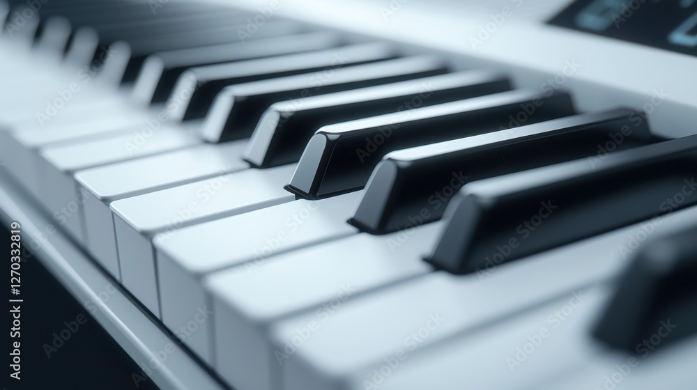 Close-up of piano keys showcasing musical elegance Close-up of piano keys showcasing musical elegance