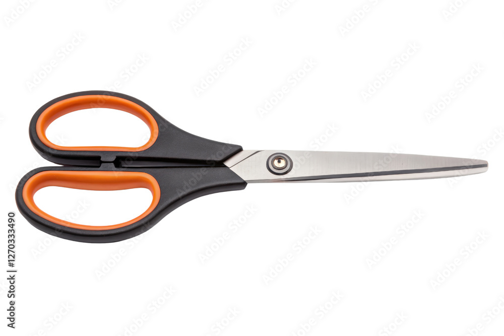 Black and orange scissors isolated with transparent background Black and orange scissors isolated with transparent background