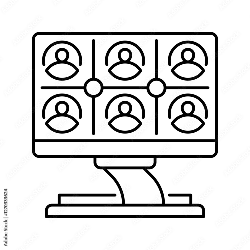 Virtual Meeting line icon. Universal creative premium symbol. Vector sign icon logo template. Vector illustration Virtual Meeting line icon. Universal creative premium symbol. Vector sign icon logo template. Vector illustration
