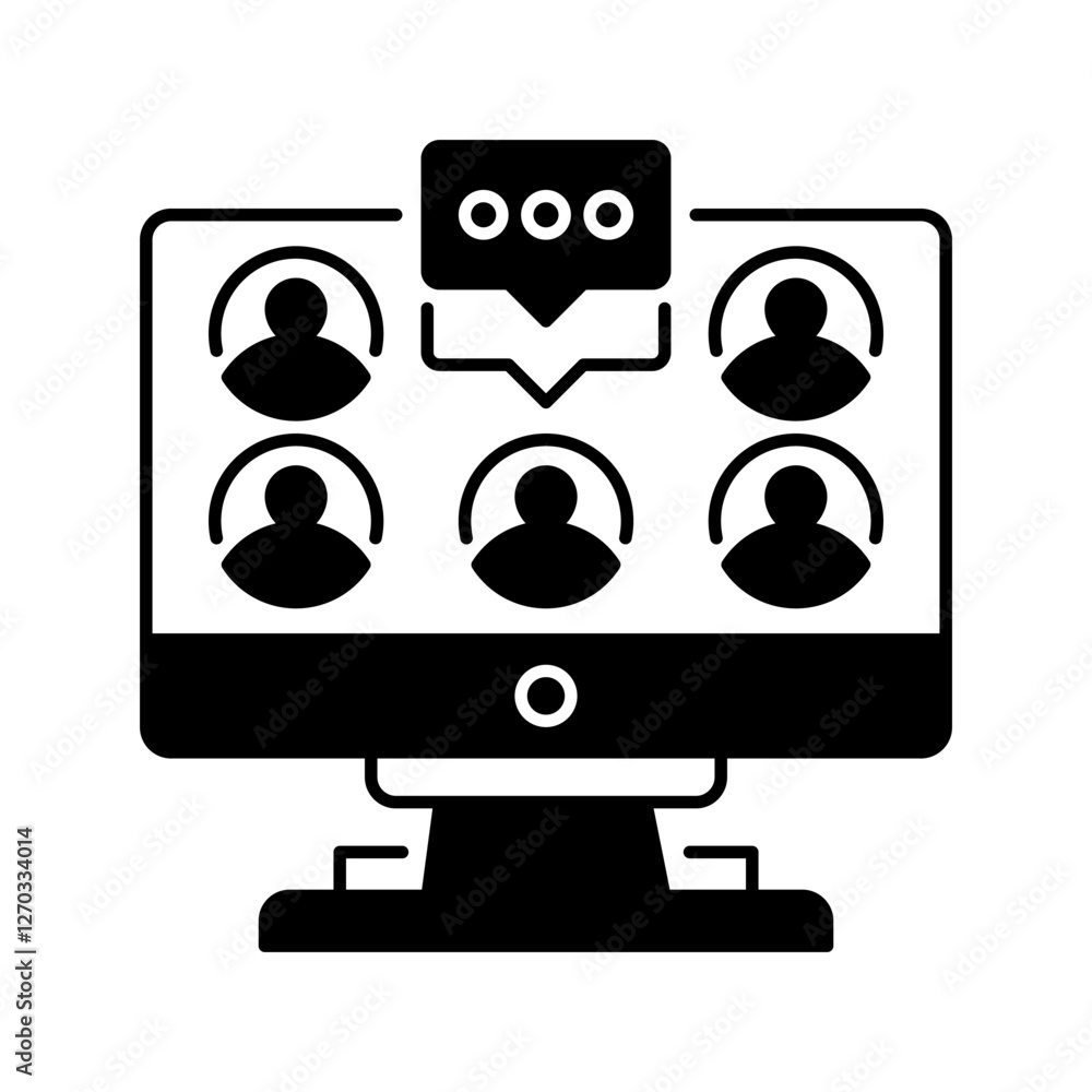 Virtual Meeting line icon. Universal creative premium symbol. Vector sign icon logo template. Vector illustration Virtual Meeting line icon. Universal creative premium symbol. Vector sign icon logo template. Vector illustration