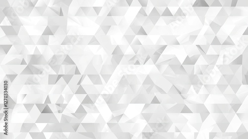Abstract geometric pattern of white and gray triangles creating a modern design background