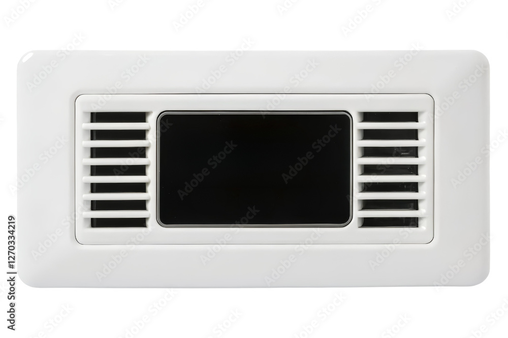 Obraz premium White rectangular ventilation grille isolated with transparent background