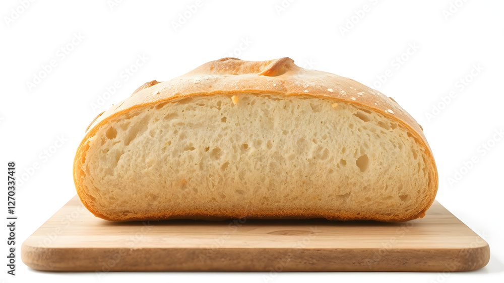 White bread loaf isolated on white background White bread loaf isolated on white background
