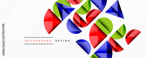 Abstract geometric pattern with intersecting circles and triangles in gradients. The high-contrast composition creates depth and a dynamic, modern aesthetic