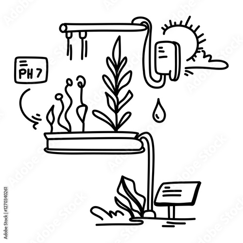 vertical farming system with plants growing in layers, showcasing sustainable agriculture and innovative food production. Perfect for educational materials, presentations, and designs related to urban