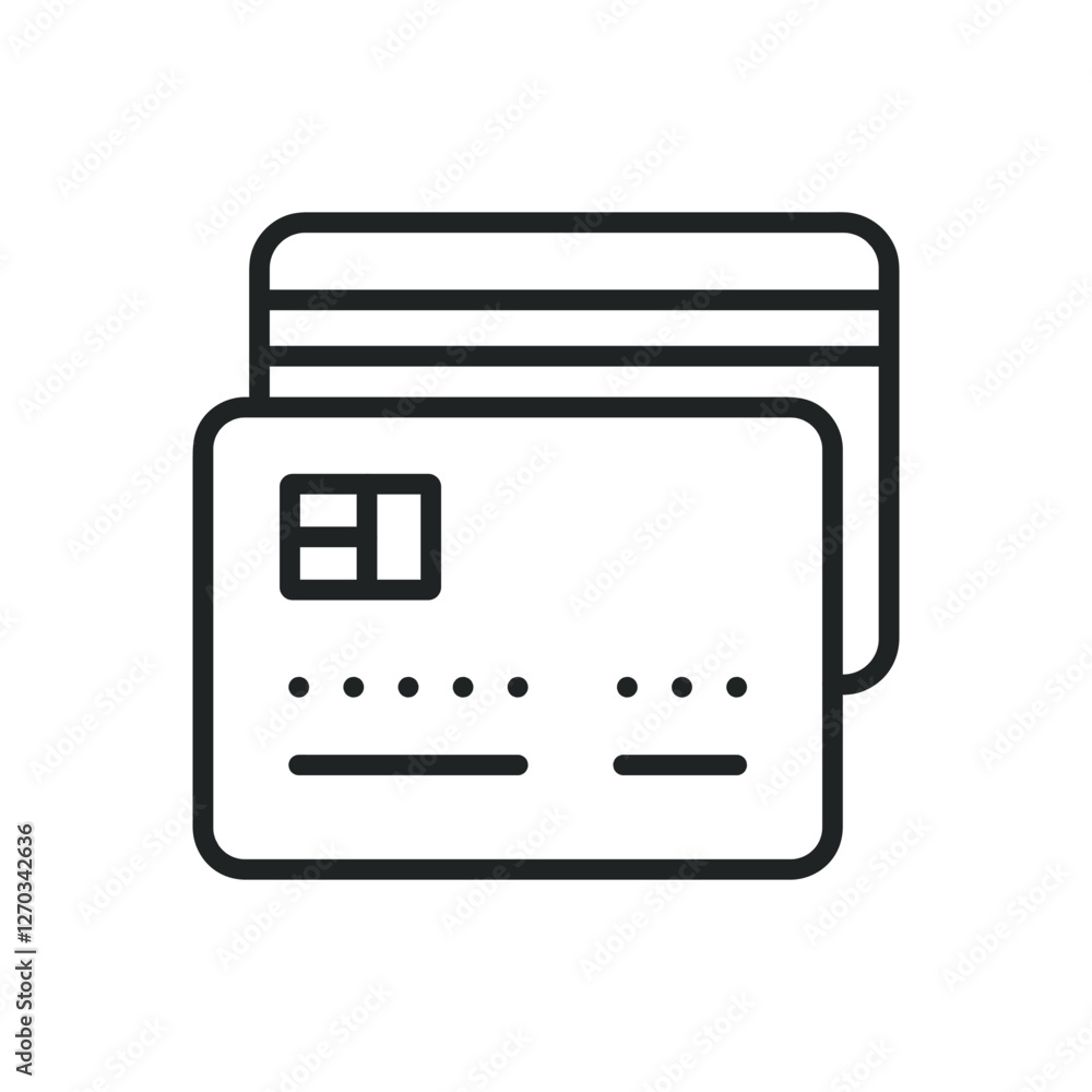 Credit card thin line icons. Editable stroke and Perfect pixel on transparent background Credit card thin line icons. Editable stroke and Perfect pixel on transparent background
