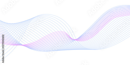 Abstract flow wave lines background. Futuristic technology and science theme background.