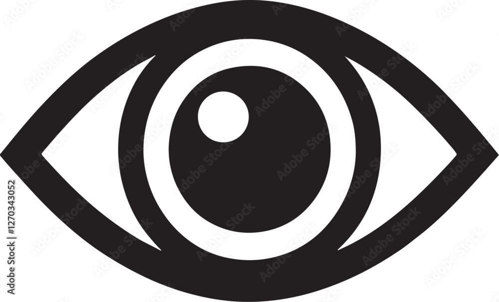 Simple black and white eye icon. Simple black and white eye icon.