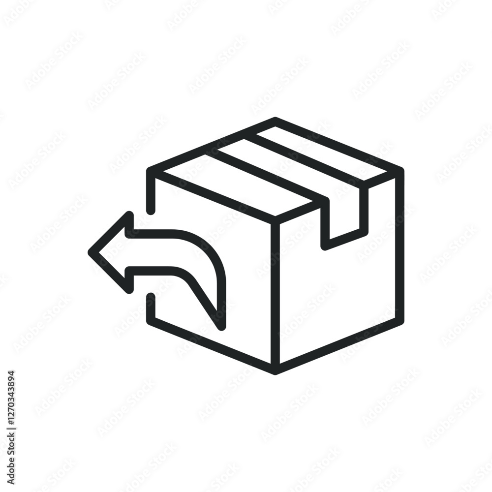 Package return thin line icons. Editable stroke and Perfect pixel on transparent background Package return thin line icons. Editable stroke and Perfect pixel on transparent background
