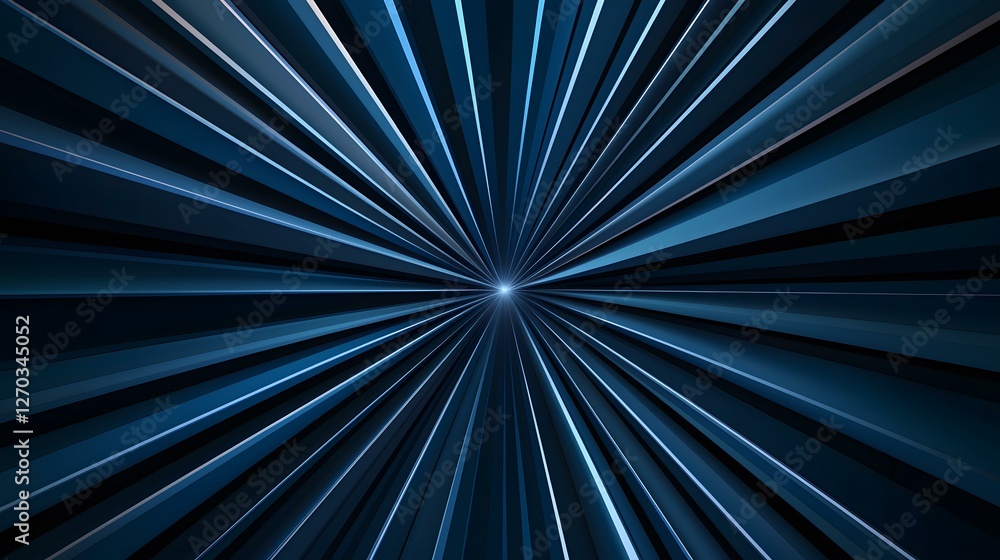 Obraz premium The image contains an abstract design of numerous dark blue lines radiating outwards from a central point, creating a starburst or zoom effect.