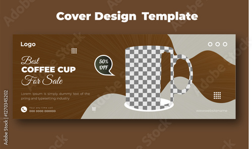 Coffee cup for sale cover design template