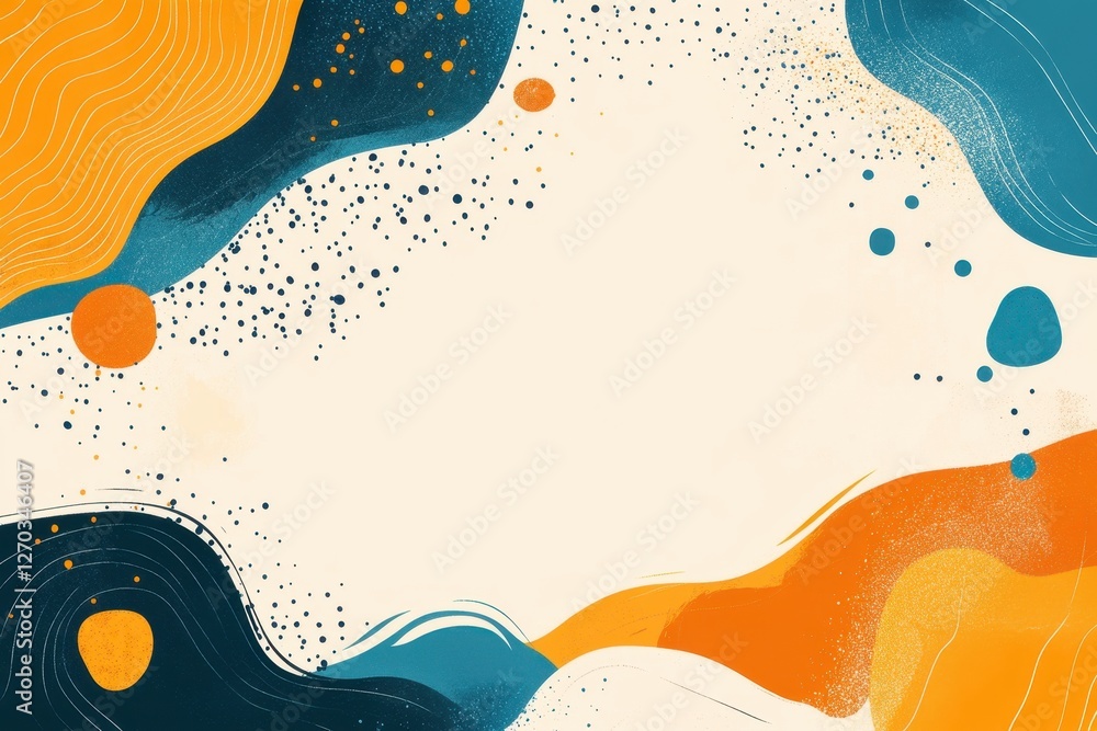 Abstract art with orange, teal waves. Ideal for backgrounds, websites, or social media, adds a modern, artistic touch. Abstract art with orange, teal waves. Ideal for backgrounds, websites, or social media, adds a modern, artistic touch.