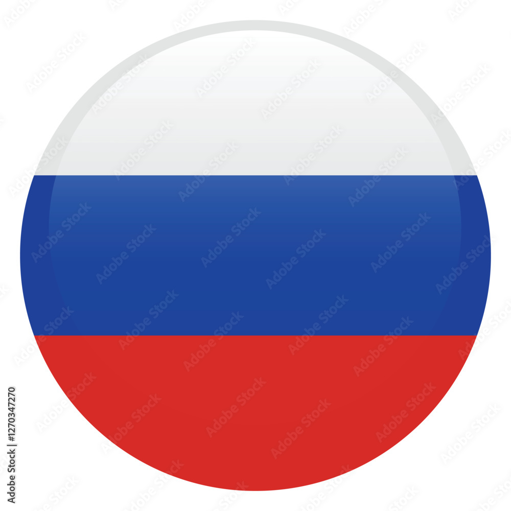 Flag of Russia. Russia round flag logo icon computer vector illustration design Flag of Russia. Russia round flag logo icon computer vector illustration design