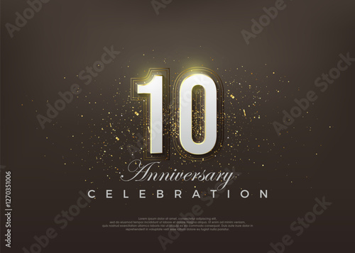 Elegant 10th anniversary number. premium vector backgrounds. Premium vector for poster, banner, celebration greeting.