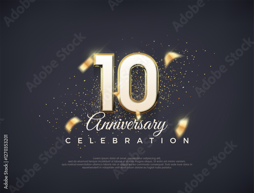 10th anniversary number with fancy numerals. luxury premium vector design. Premium vector for poster, banner, celebration greeting.