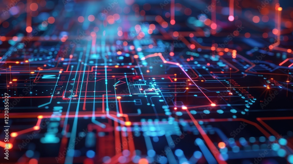 Vibrant Digital Circuitry Design Representing Advanced Technology Concepts Vibrant Digital Circuitry Design Representing Advanced Technology Concepts