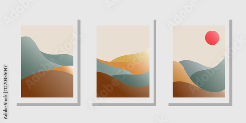 Abstract desert cover design. Suitable for cover, display, wallpaper, vector abstract design set