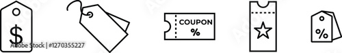 vector shopping coupon badge discount icon for promotional illustration for