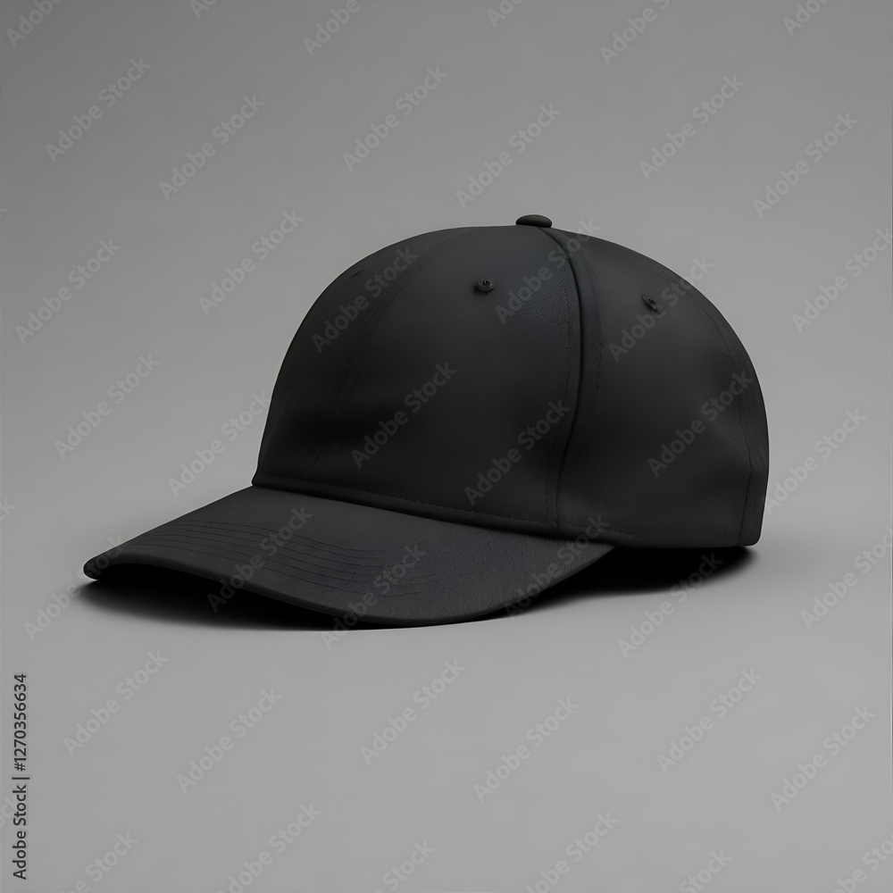 Fototapeta premium A classic black baseball cap for mockup