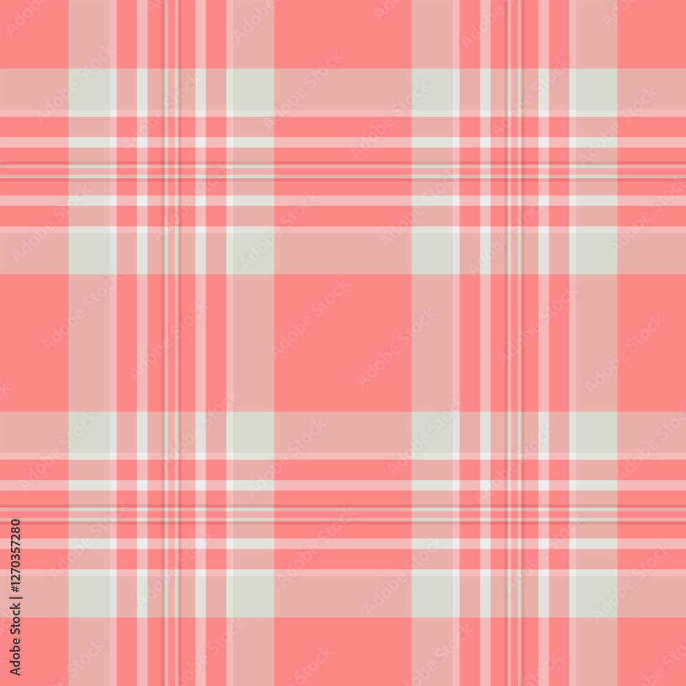 Elegant coral and cream plaid pattern. Perfect for textile design, website backgrounds, or creating a soft, feminine aesthetic. Elegant coral and cream plaid pattern. Perfect for textile design, website backgrounds, or creating a soft, feminine aesthetic.